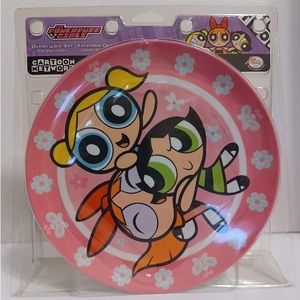 powerpuff girls Cartoon Network Vintage Y2k Plastic Dinnerware 3 Pc Set New
